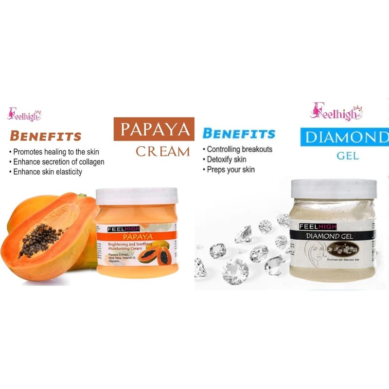 Feelhigh Face And Body Papaya Cream 500gm And Daimod Gel500gm Skin care Products - Image 2