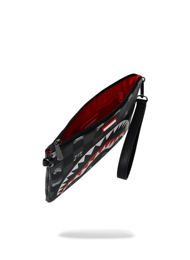SPRAYGROUND GRAY PEEKING CHARACTER CHECK CROSSOVER CLUTCH - Image 5
