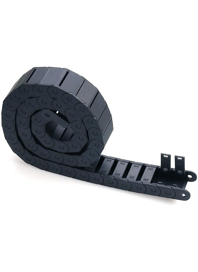 The White Shop Black Plastic Flexible Nested Semi Closed Drag Chain Cable Wire Carrier 1M 15mm x 30mm for Electrical Machines  - Image 4
