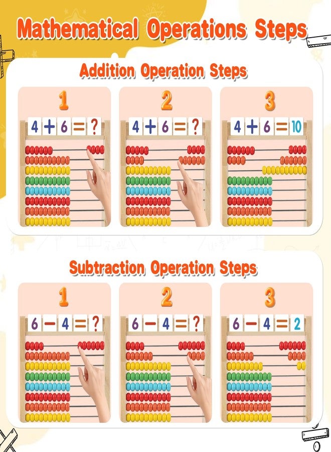RECEKA Store Wooden Abacus for Kids Math Game for Kids 5-7 Abacus Counters Counting Toys - Image 3