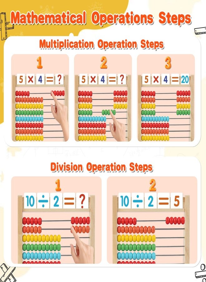 RECEKA Store Wooden Abacus for Kids Math Game for Kids 5-7 Abacus Counters Counting Toys - Image 4