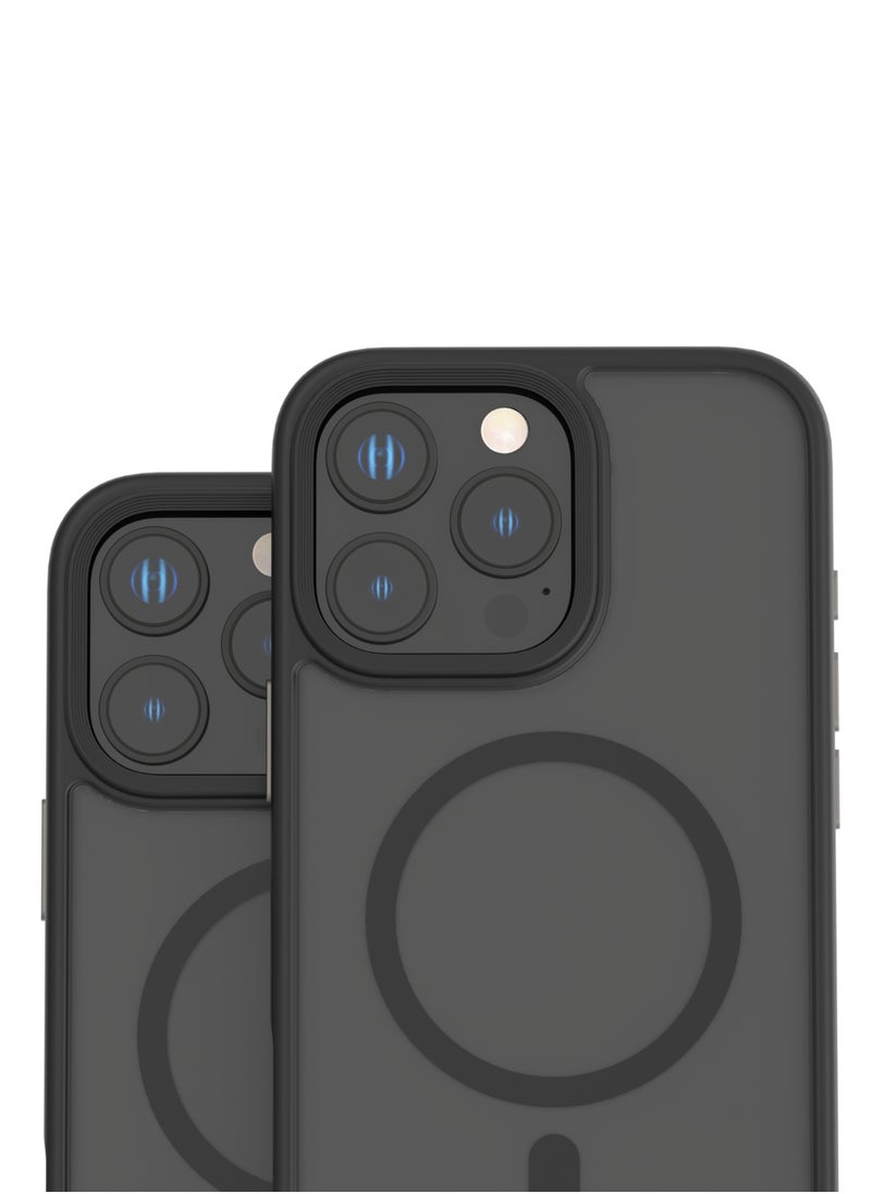 LEVELO - MagSafe Matte Solo Case for iPhone 16 Pro with Impact-Resistant Corners/ 3H Scratch Resistance/ Matte TPU Bumper Lightweight & Hybrid Design - Black - Image 1