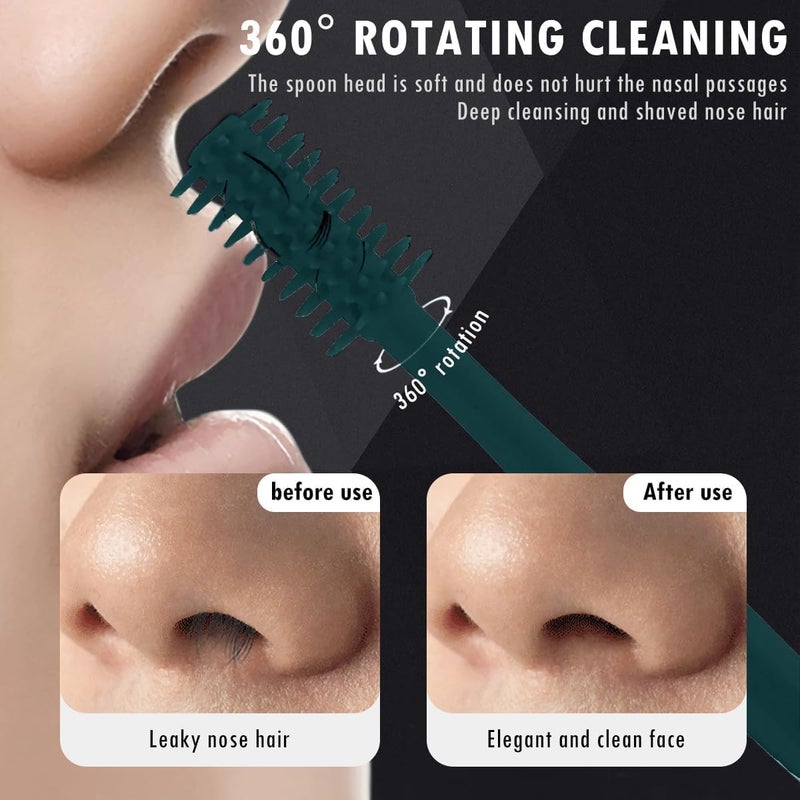 OneNine Nasal Hair Cutter, 8pcs Portable Double Sided Manual Nose Hair Trimmer, 360 Degree Rotating Ear Nose Hair Trimmer Nose Hair Plucker for Men Women - Image 3