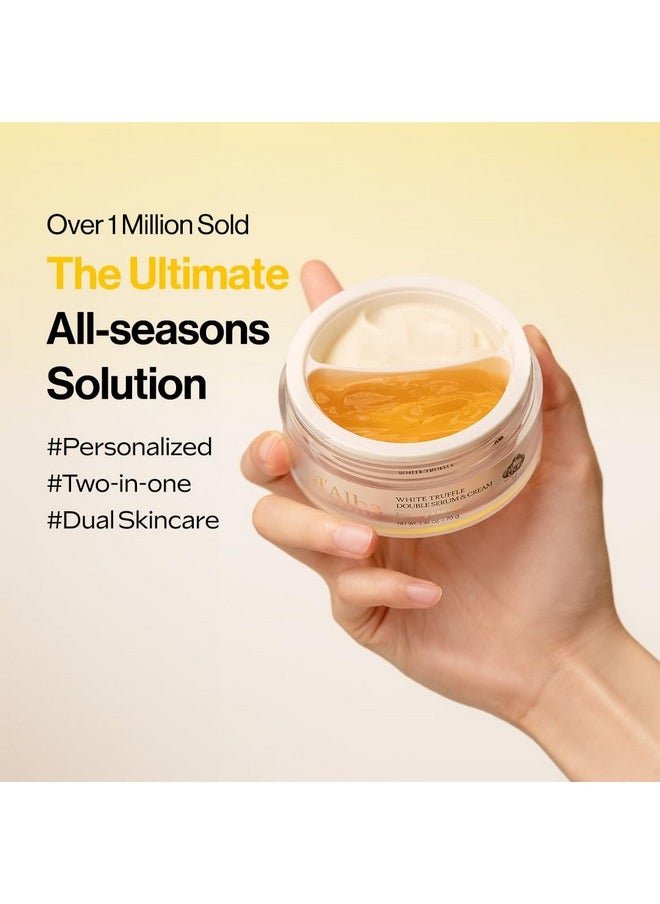 d'alba Piedmont - d'alba Piedmont Italian White Truffle Double Serum & Cream, Vegan Skincare, 2-in-1 Face Moisturizer, Vegan Collagen, Skin Firming and Tightening, Non Comedogenic, Suitable for All Skin Types (2.46 oz) - Image 1