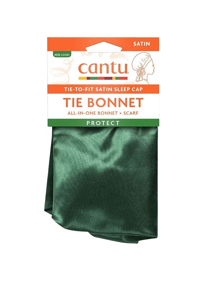 Cantu Satin Sleep Cap Tie Bonnet Green - Image 1
