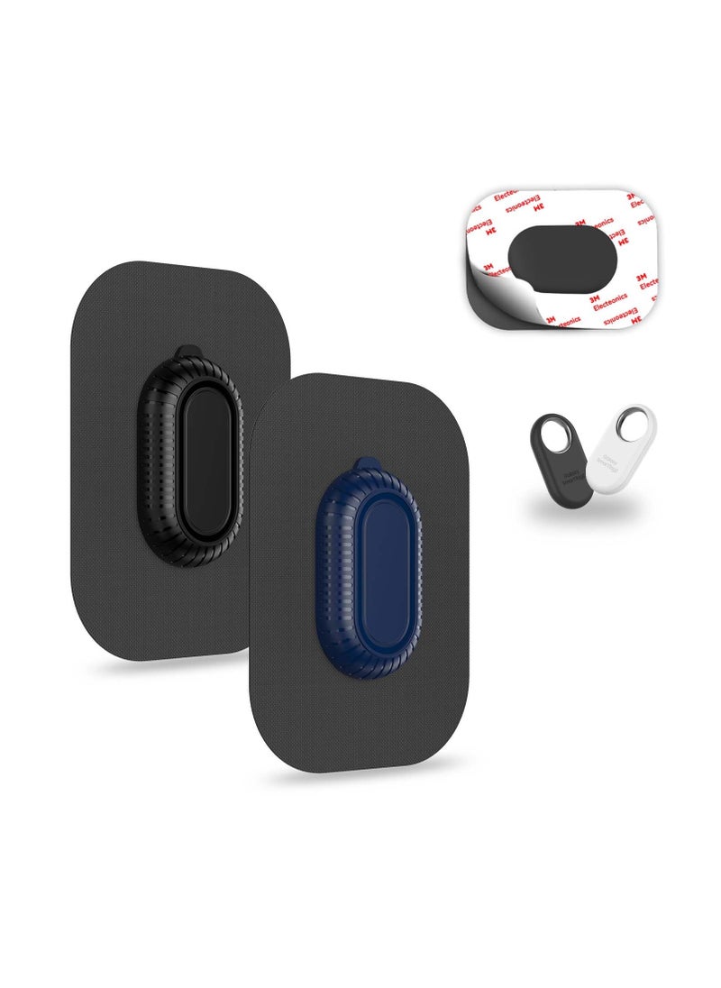 SYOSI Fabric Holder Case for Galaxy SmartTag2, 2Pack Secure & Discreet, Full protection Galaxy Smart Tag 2 Holder with 3M Adhesive Sticker for Luggage,Camera Bags, Backpacks & Purses etc.(Black&Blue)  - Image 1