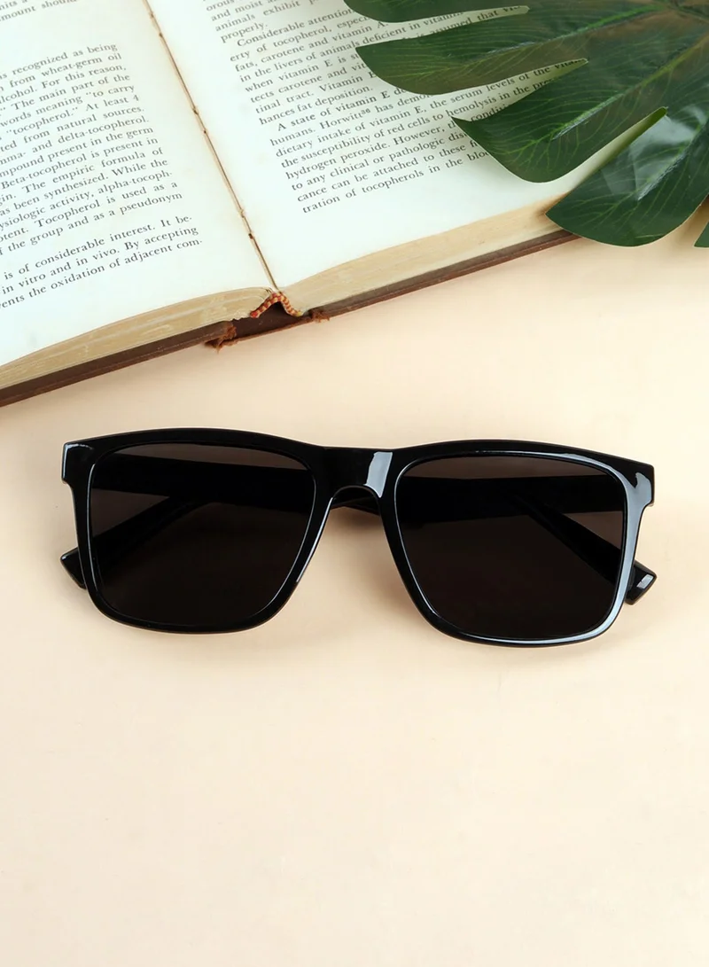 Woggles Black Polarized Square Sunglasses