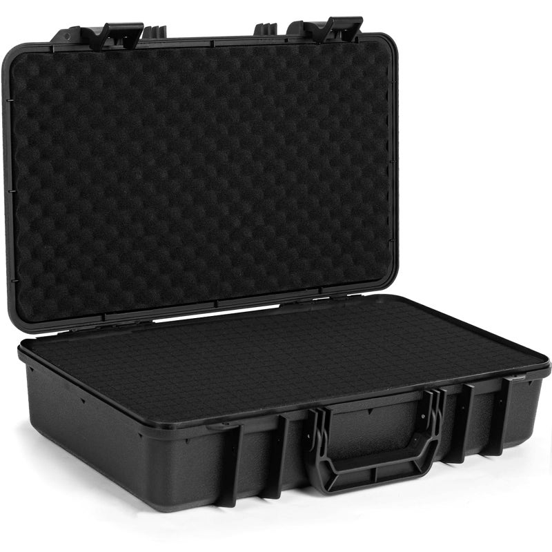 TORIBIO 17.5 inch HardShell Carrying Case,Water-resistant & Storage Box with Customizable Foam,Portable Protective Box for Microphone,Recorder,Electronics,Tools,Cameras,Equipment and More,17.5" x 10.5" x 4.5" - Image 1