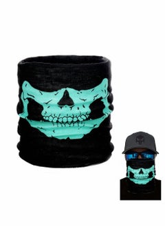 Excefore Scarf Skull Half Face, Skeleton Motorcycle Scary Horror Party Halloween Mask Gift Skull print Multi-Purpose Scarf/Bandana/Mask For Men and Women  - Image 1
