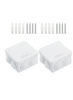 Junction Box, 2 Pcs ABS Plastic IP55 Waterproof and Dustproof, Universal Electrical Enclosure, Outdoor and Indoor Project Box, Outlet Box Durable Outdoor Electrical Gang Box (3.4 x 3.4 x 2 inch)