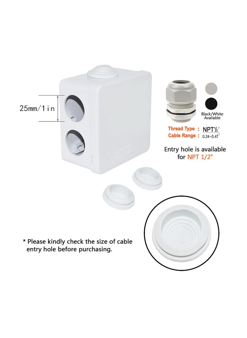 Excefore - Junction Box, 2 Pcs ABS Plastic IP55 Waterproof and Dustproof, Universal Electrical Enclosure, Outdoor and Indoor Project Box, Outlet Box Durable Outdoor Electrical Gang Box (3.4 x 3.4 x 2 inch) - Image 1
