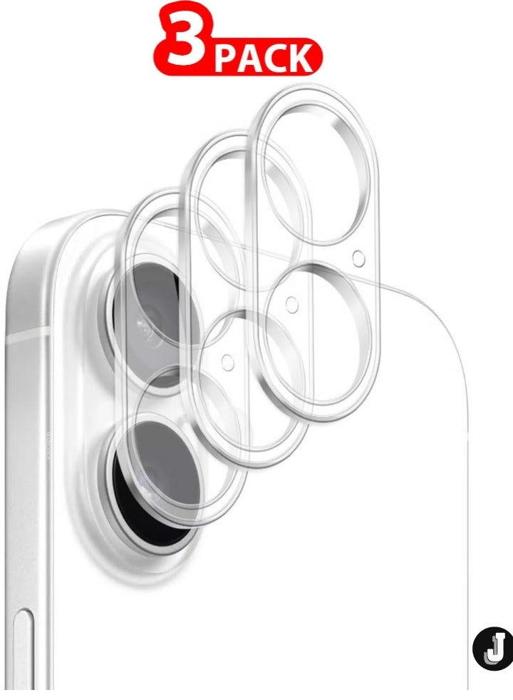 JAJEEK "New 3-Pack iPhone 16 Camera Lens Protector – Ultra HD Tempered Glass, 9H Hardness, Anti-Scratch, Case-Friendly, Easy Installation Clear Lens Cover" - Image 1