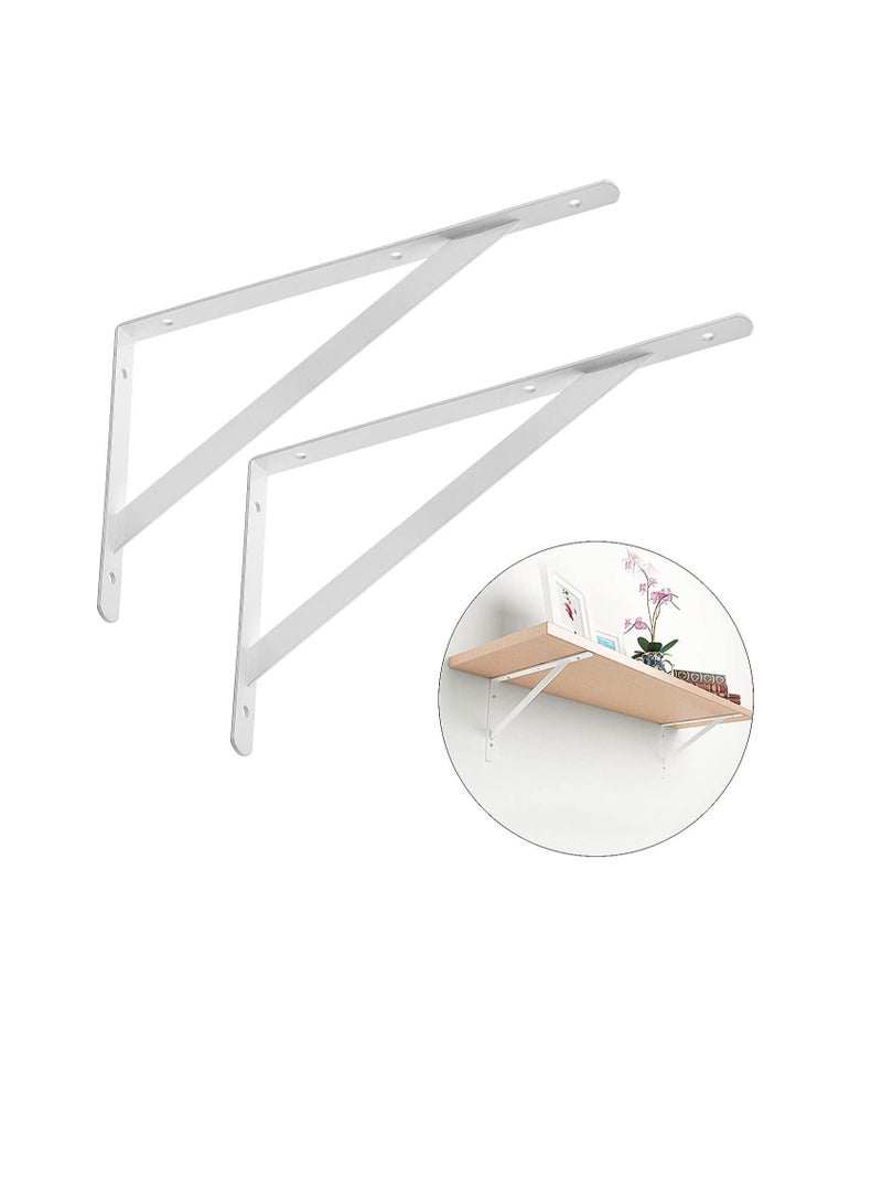 Heavy Duty One Pair Shelf Brackets 9" x 12", Floating Shelves Tripod Triangle Shelf L Brackets, 90 Degree Angle Wall Mounted Shelf Supporter Bracket Frame  - Image 2