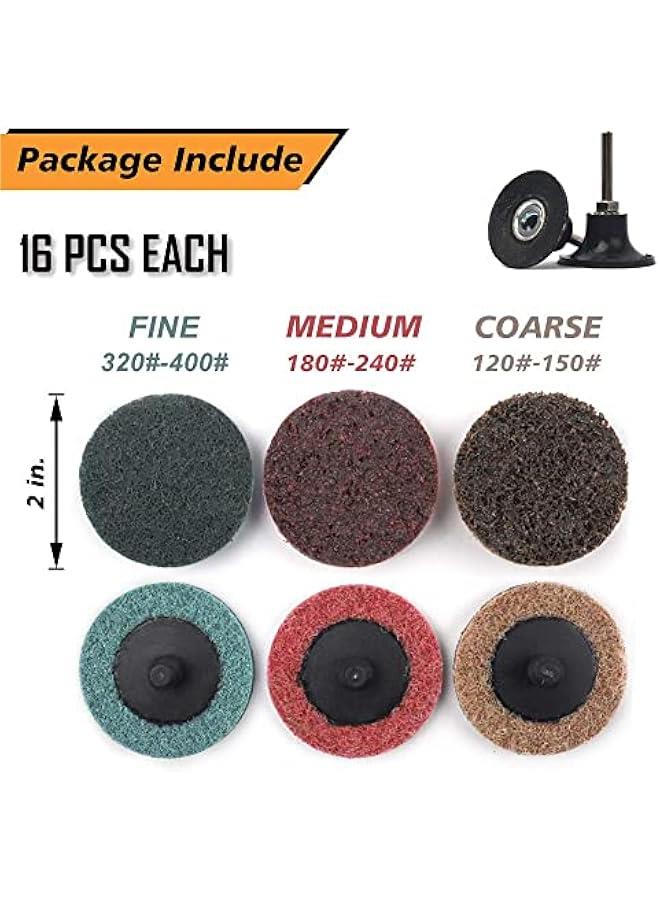 48pcs Sanding Disc 2 Inch Quick Change Discs for Die Grinder with 1/4'' Holder Surface Conditioning Disc - Image 2