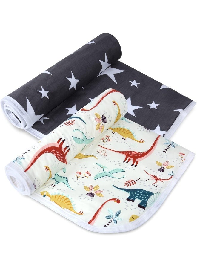 Bnditeu Diaper Changing Pads for Baby, Dinosaur Change Mat, 3Layers Waterproof Change Pad Foldable Absorbent Mats for Women, Reusable Incontinence Underpads for Patient 24''x30'' - Image 1