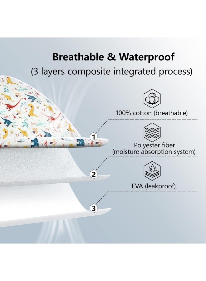 Bnditeu Diaper Changing Pads for Baby, Dinosaur Change Mat, 3Layers Waterproof Change Pad Foldable Absorbent Mats for Women, Reusable Incontinence Underpads for Patient 24''x30'' - Image 2