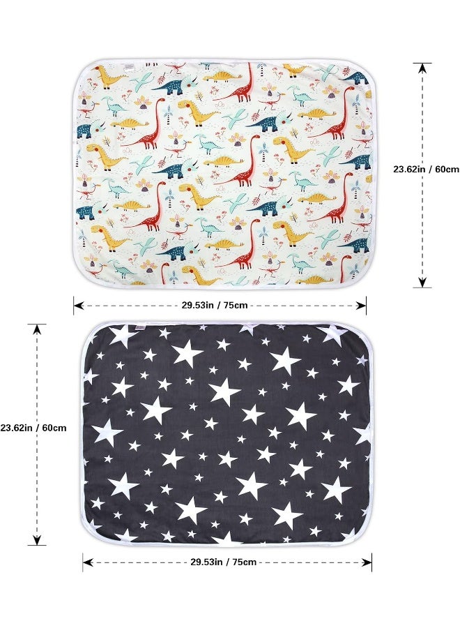 Bnditeu Diaper Changing Pads for Baby, Dinosaur Change Mat, 3Layers Waterproof Change Pad Foldable Absorbent Mats for Women, Reusable Incontinence Underpads for Patient 24''x30'' - Image 4