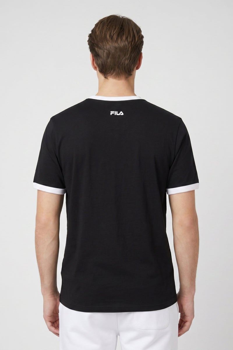 FILA Men Sportswear Fit Short Sleeve Outdoor T-Shirt, Black - Image 4