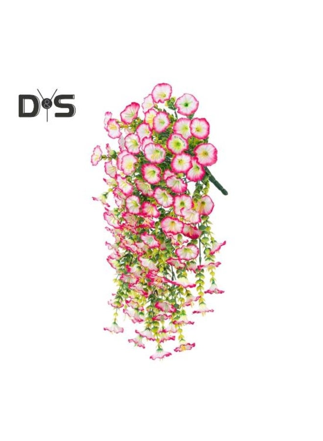 Artificial Hanging Petunia Flowers UV Resistant Faux Plants Outdoor Fake Petunia Stripe Spring Summer Decor for Home Mantel Door Porch Patio 