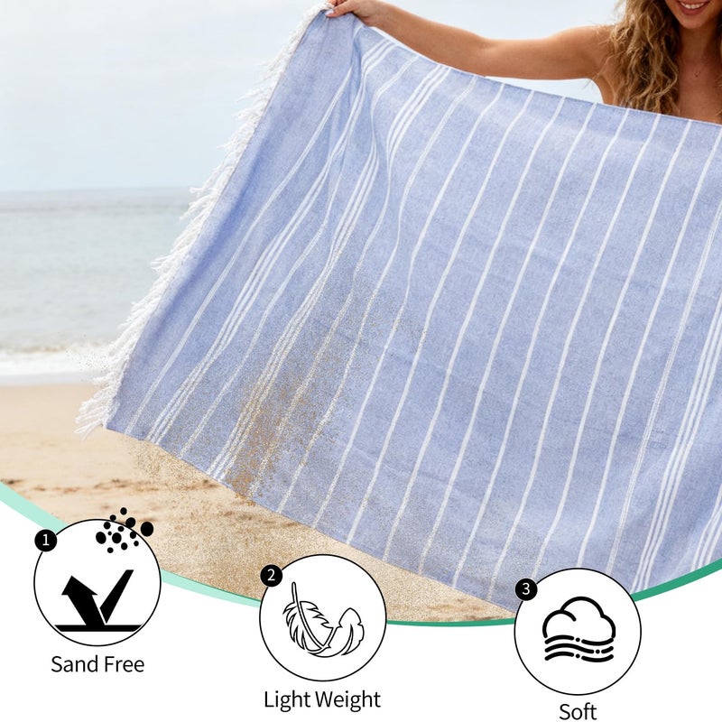 YSYJ Turkish Beach Towel Set of 24 Oversized Beach Towels 36 x 71 Inches Sand Free Turkish Bath Towels Quick Dry Pool Towels 12-Color Mix Pack - Image 4