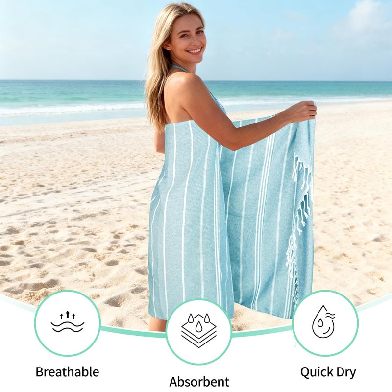 YSYJ Turkish Beach Towel Set of 24 Oversized Beach Towels 36 x 71 Inches Sand Free Turkish Bath Towels Quick Dry Pool Towels 12-Color Mix Pack - Image 3