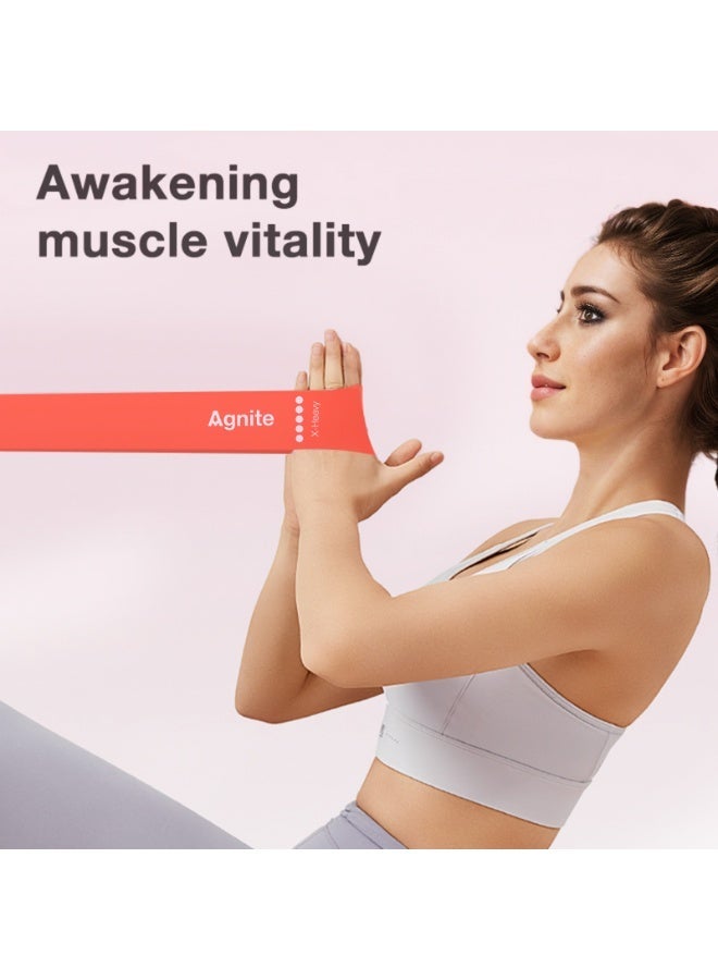 Agnite Resistance Loop Bands Set, Exercise bands Set of 5 Rubber Latex Resistance Band with 5 Different Resistance Levels - Image 4