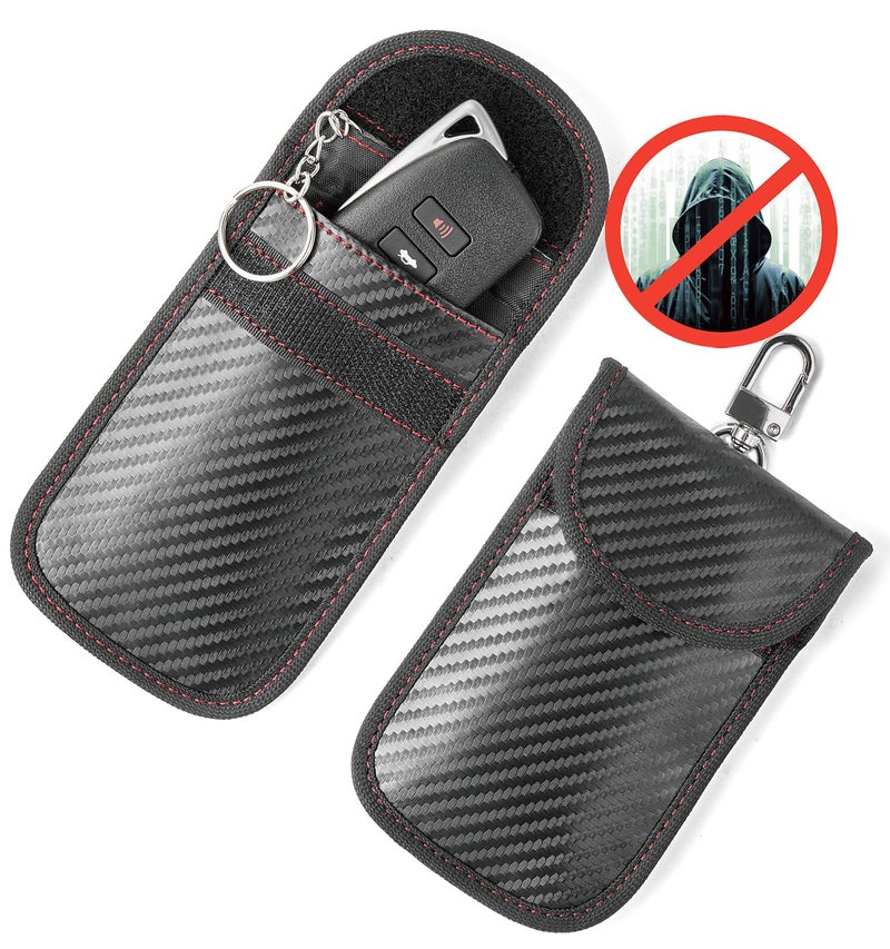 Vammcht Upgraded Faraday Bag for Key Fob (2 Pack), Premium Faraday Key Fob Protectorâ€“ Car RFID Signal Blocking, Car Security Protection, Anti-Theft Pouch, Anti-Hacking Case Blocker Black - Image 1