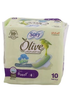 Sofy Sofy feminine pads with moisturizing olive oil Large 10 pads  - Image 1