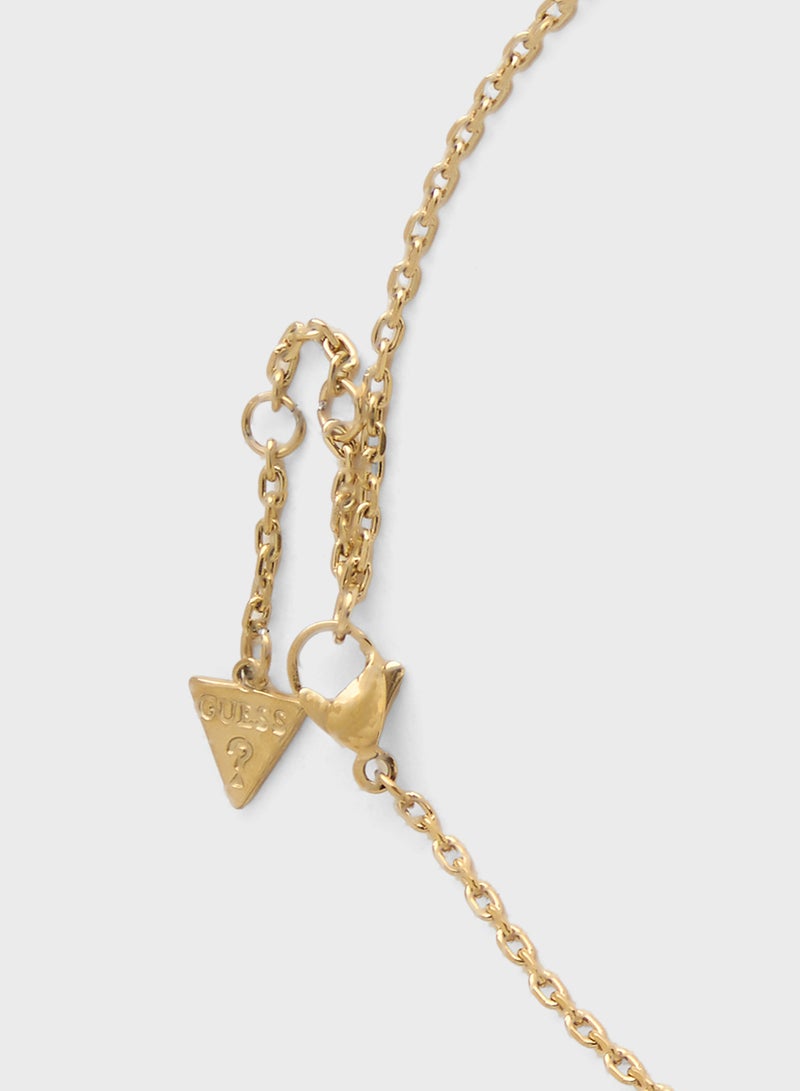 GUESS Matelasse & Pave Dbl Chain Short Necklace  - Image 3