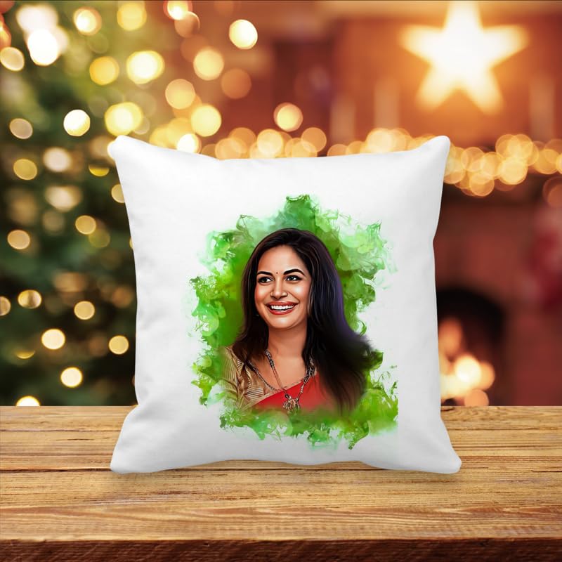 Jadoun JADOUN Customised Digital Smock Oil Painting Pillow Gift for Anniversary Birthday Wife Husband Sister Brother Gift for Someone Model3112x12Inches  - Image 3
