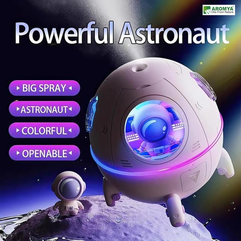 Aromya - oils from nature Aromya oils from nature Space Capsule Humidifier Colourful Lights Humidifier Diffuser for Car Bedroom Essentials Car Scent Diffuser Astronaut Night Light Mini Humidifier Purple - Image 5