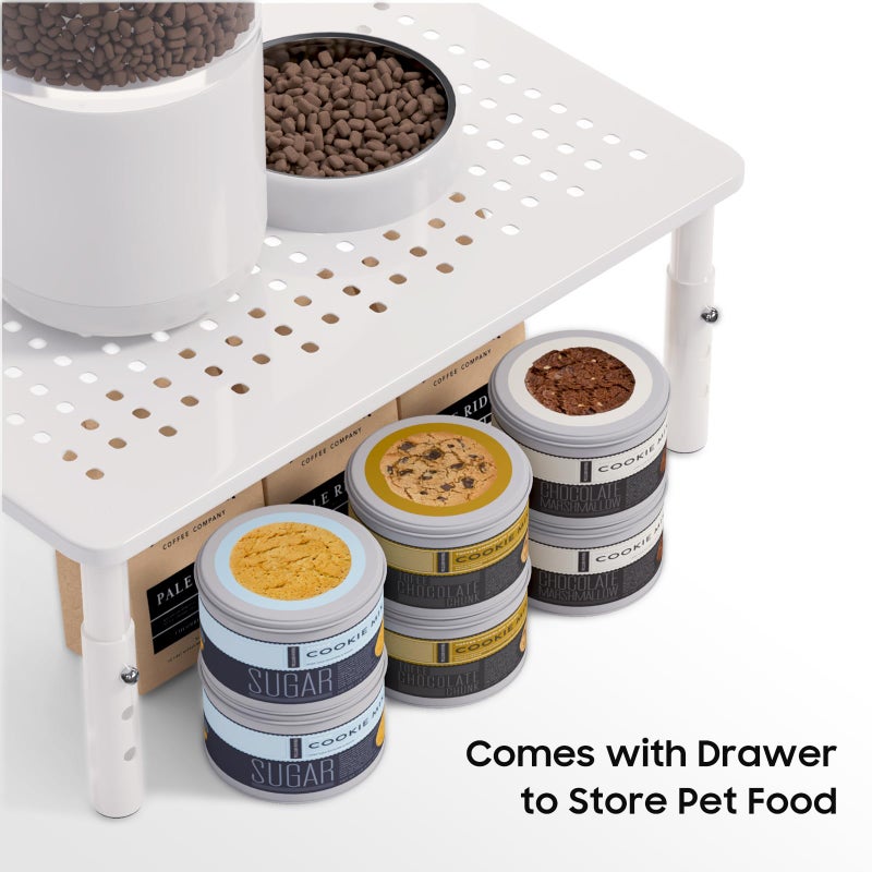 WSOWX â€ŒAdjustable Automatic Cat Feeder Stand - Non-Slip Elevated Holder for Cats/Puppies, Fits Most Automatic Feeders & Water Dispensers, White(Holder ONLY) - Image 5