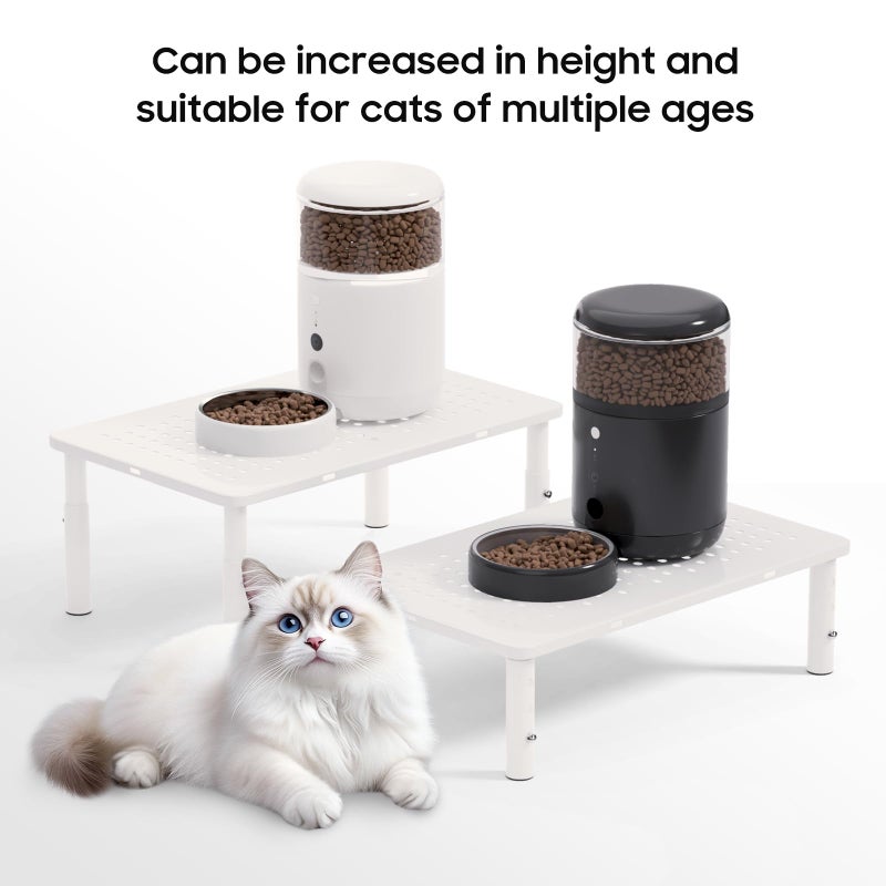 WSOWX â€ŒAdjustable Automatic Cat Feeder Stand - Non-Slip Elevated Holder for Cats/Puppies, Fits Most Automatic Feeders & Water Dispensers, White(Holder ONLY) - Image 3