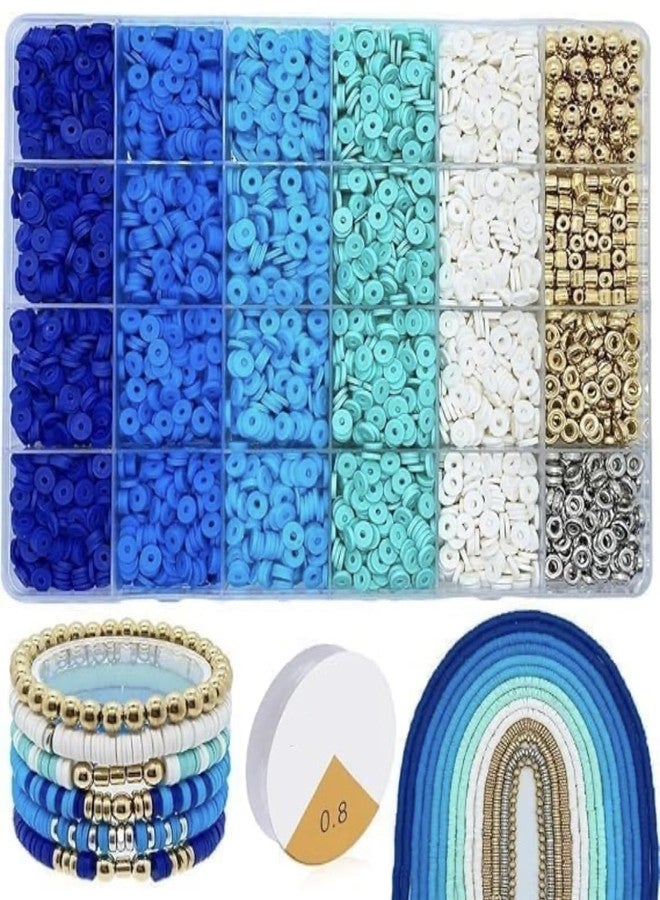 FEXONXA Beads Bracelet Making Kit with 1400 PCS Alphabet Beads | 28 Grids A–Z Letter Beads Jewelry Making Set with Storage Box | DIY Friendship Bracelet Kit Gift for Girls & Boys Age (Glacier Blue) - Image 1