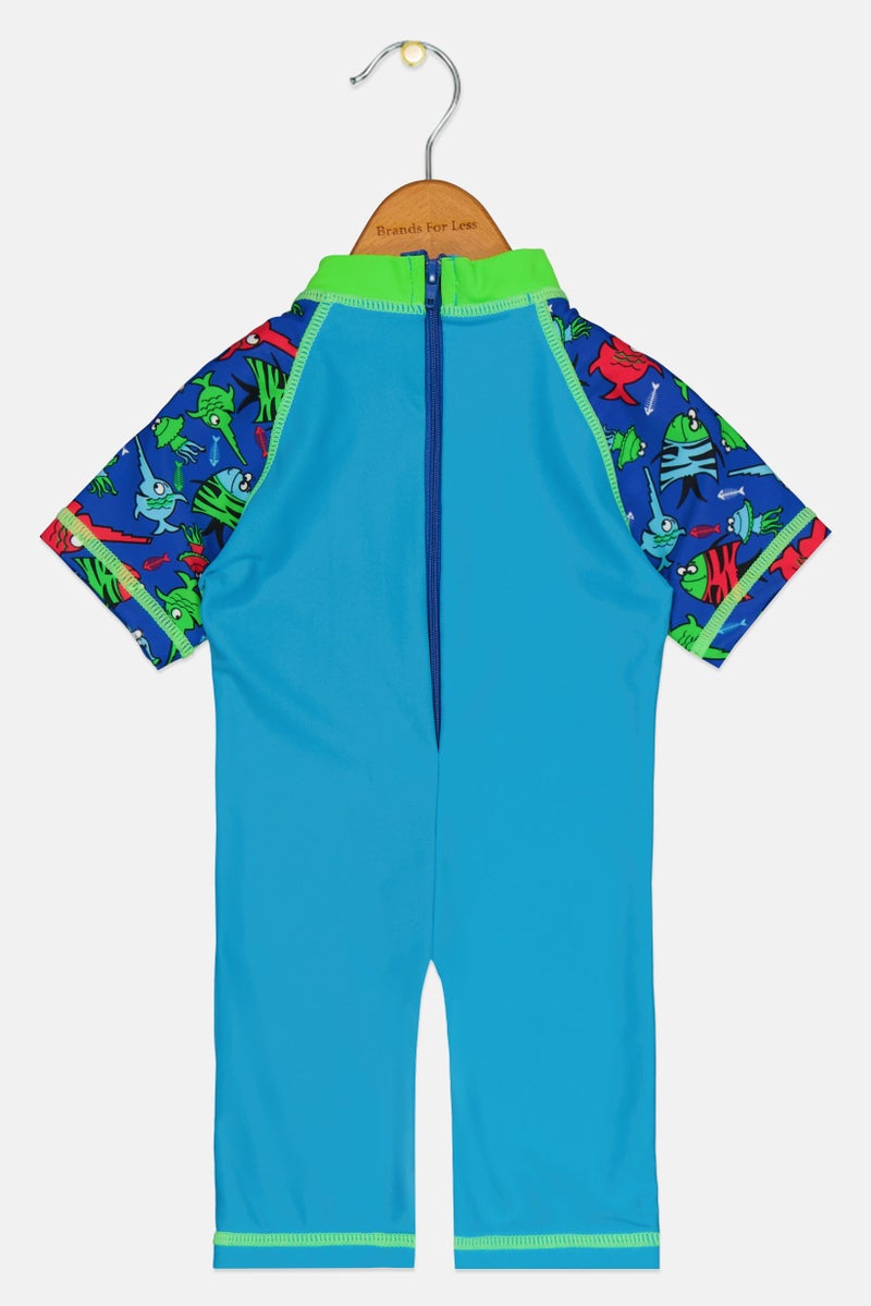 ZOGGS Toddlers Boy Brand Logo Sea Saw One Piece Swimsuit, Multicolor - Image 2