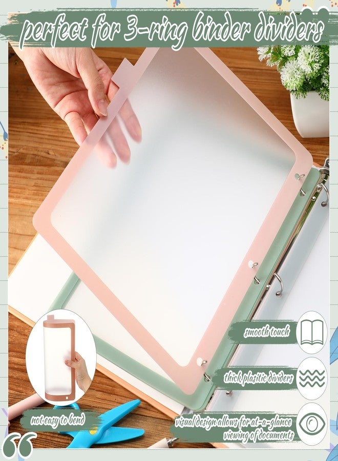 Chivertion 4 Set 8 Tab Binder Dividers for 3 Ring 8.5 x 11 Inch Plastic Binder Dividers with Tabs Multicolor Letter Size Page Dividers 3 Hole Punch Clear File Organizer for School(Morandi Color) - Image 4
