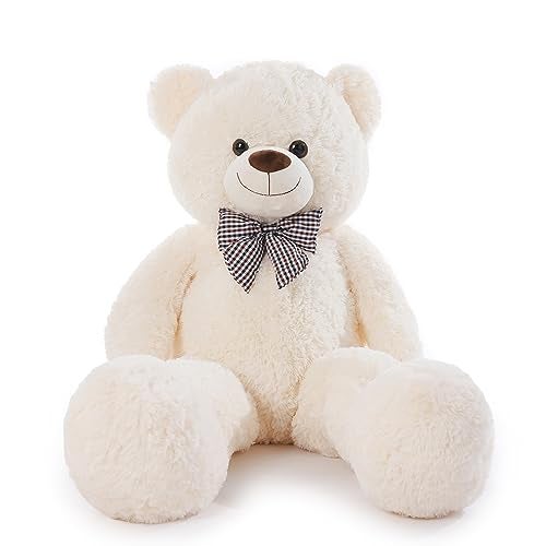 Poutmac 47 inch Giant Teddy Bear Stuffed Animal White Big Plush Teddy Bear Valentines Gift for Girlfriend Soft Stuffed Bear Animals for ChristmasBirthdayMothers Day - Image 1