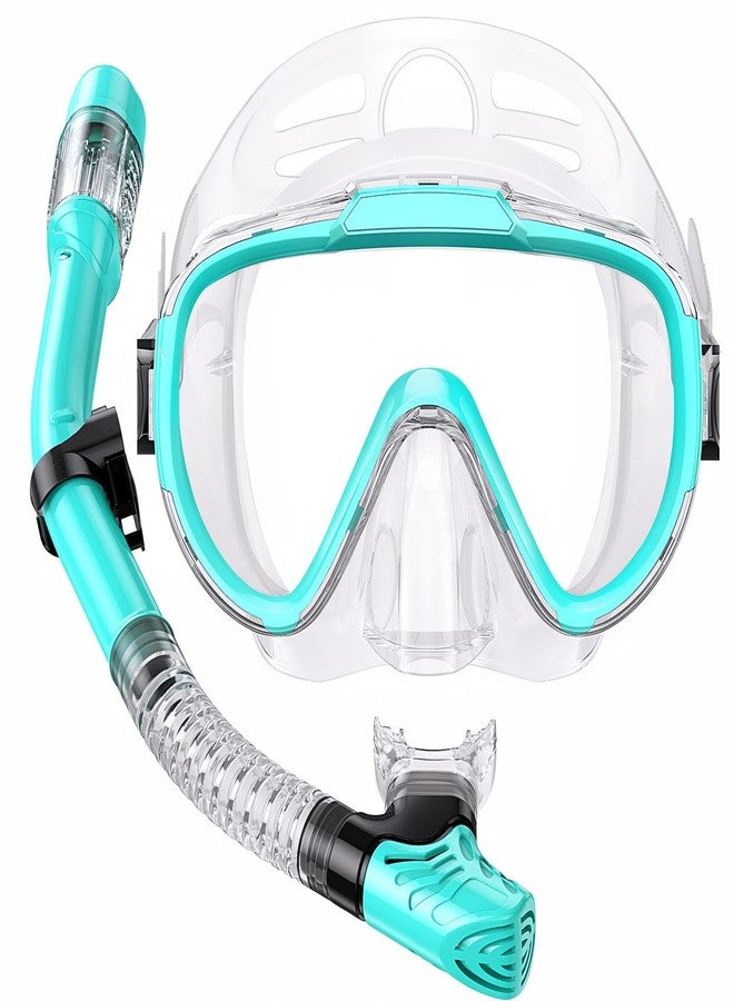 Seovediary Snorkel Set Adults Snorkeling Gear Anti-Fog Panoramic View Swim Mask Dry Top Snorkel Kit with Carry Bag for Snorkeling Scuba Diving Swimming Travel - Image 1