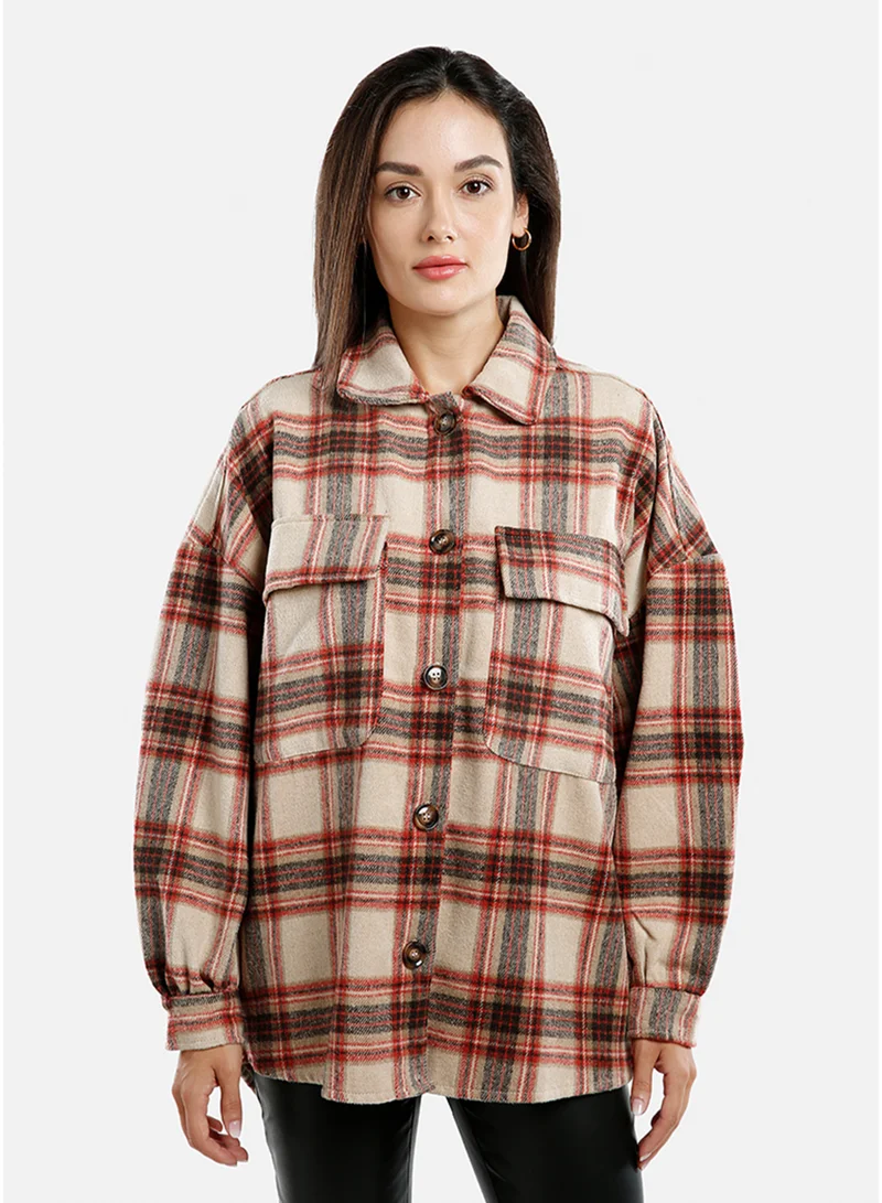 London Rag London Rag Oversized Flannel Plaid Shirt