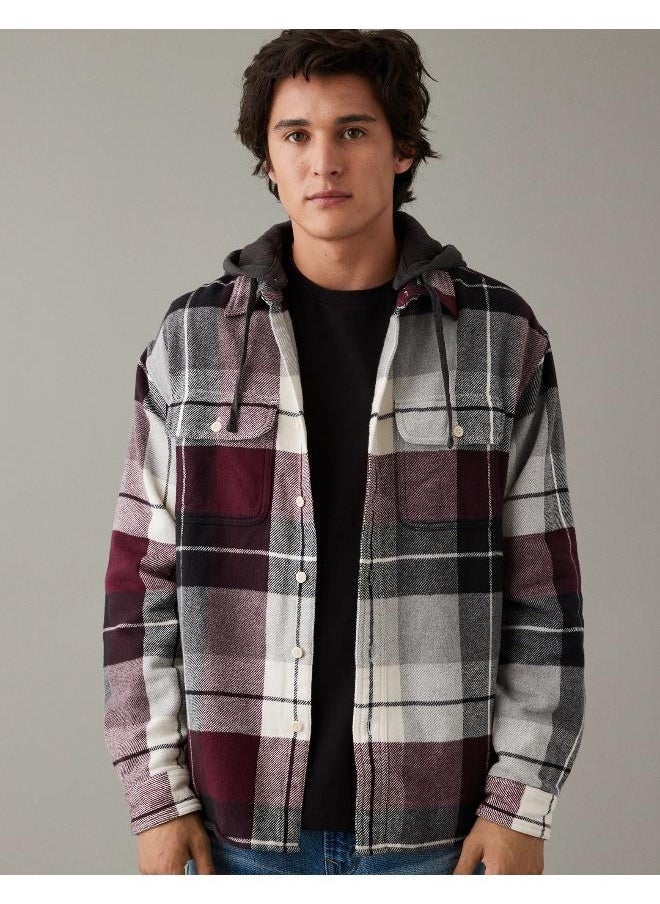 American Eagle Casual Super Soft Flannel Hoodie  - Image 1