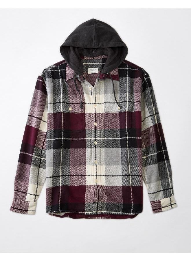 American Eagle Casual Super Soft Flannel Hoodie  - Image 3