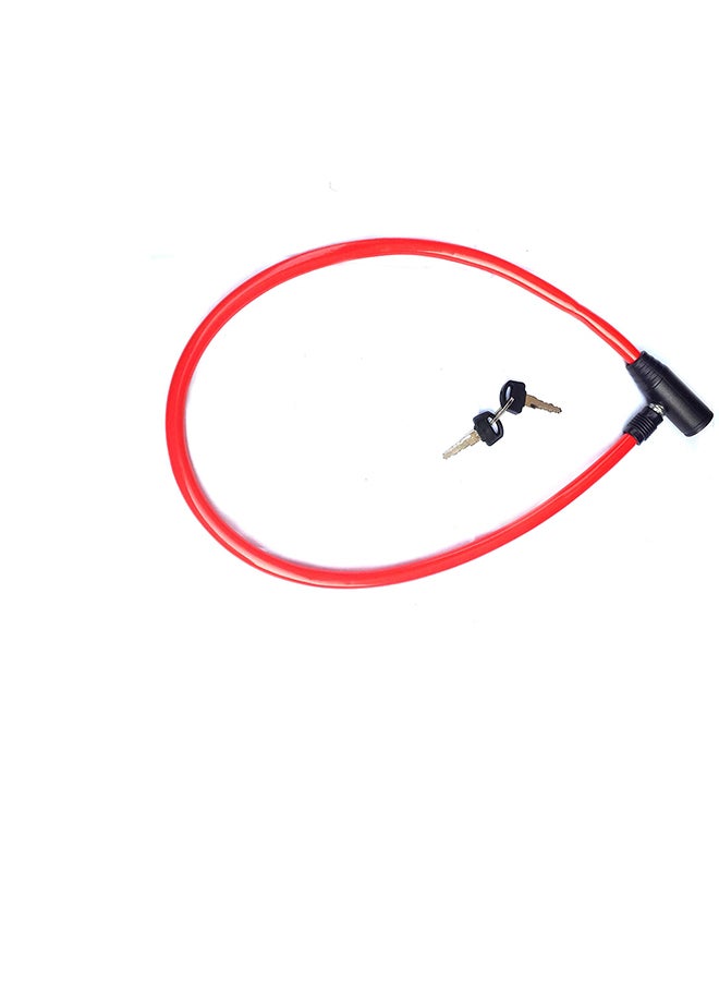 Bicycle Wire Lock for Safety (Red)