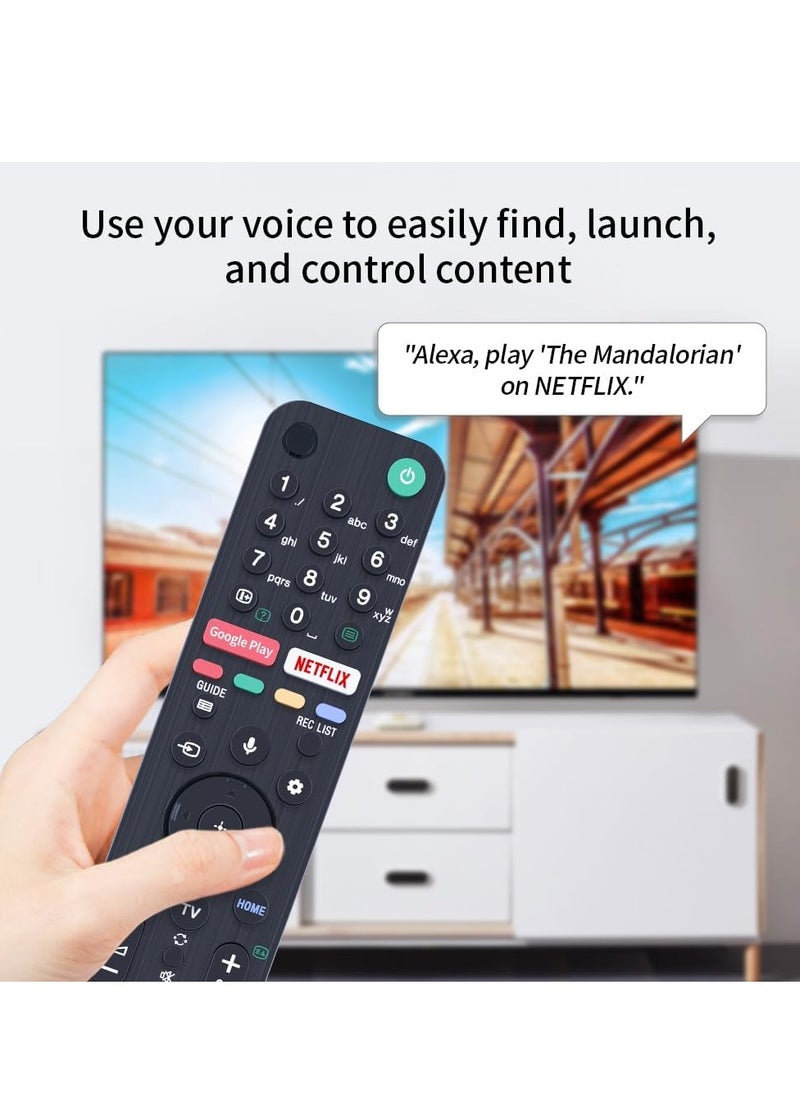 RMF-TX500E Voice Remote Control Replacement for Sony 4K QLED TV KD-55AG9, KD-65AG9, KD-77AG9, KD-85ZG9, KD-55XG8577, KD-55XG8588, KD-55XG8796, KD-65XG8588, KD-65XG866596 – Easy Setup, Voice Control, Battery Included