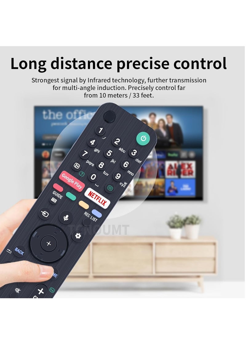 RMF-TX500E Voice Remote Control Replacement for Sony 4K QLED TV KD-55AG9, KD-65AG9, KD-77AG9, KD-85ZG9, KD-55XG8577, KD-55XG8588, KD-55XG8796, KD-65XG8588, KD-65XG866596 – Easy Setup, Voice Control, Battery Included