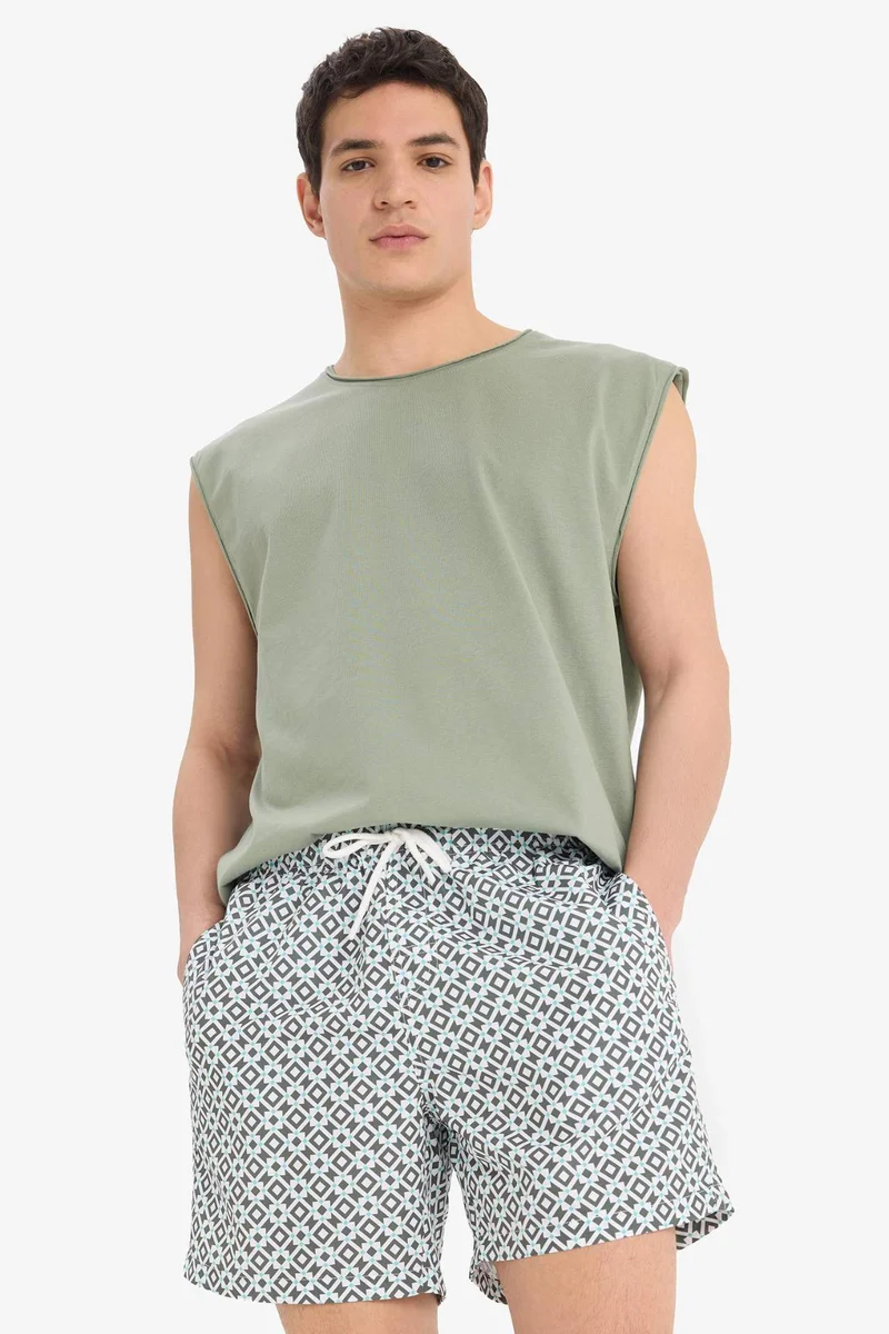ديفاكتو Printed Short Swim Shorts