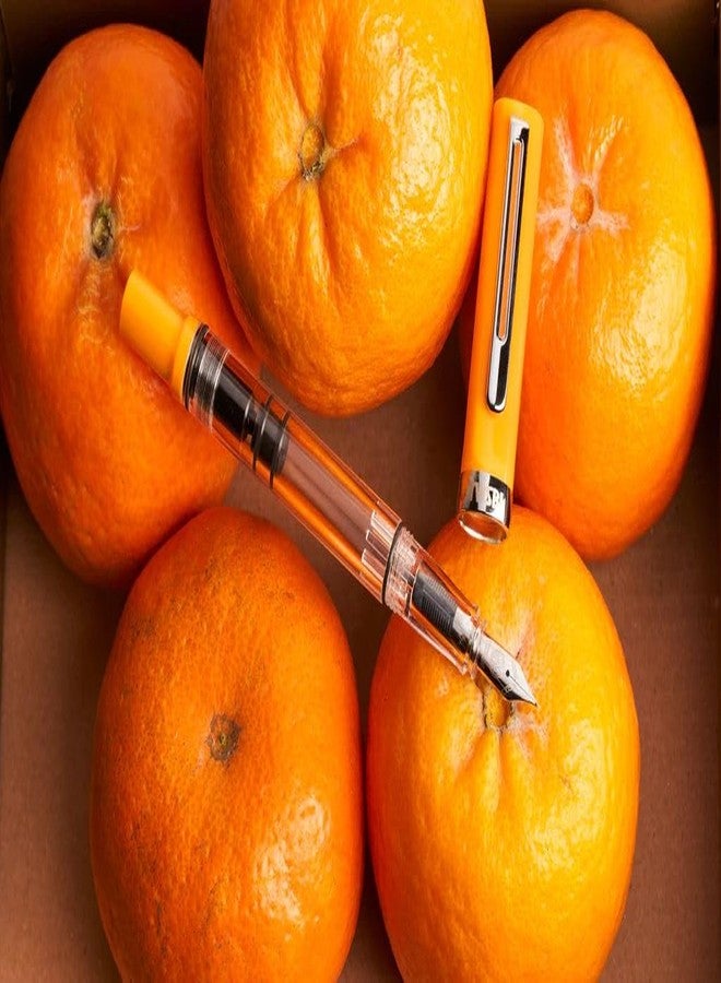 Twsbi قلم حبر TWSBI TWC10032، Eco T، زعفران CT للاستنشاق، سن رفيع F - Image 4