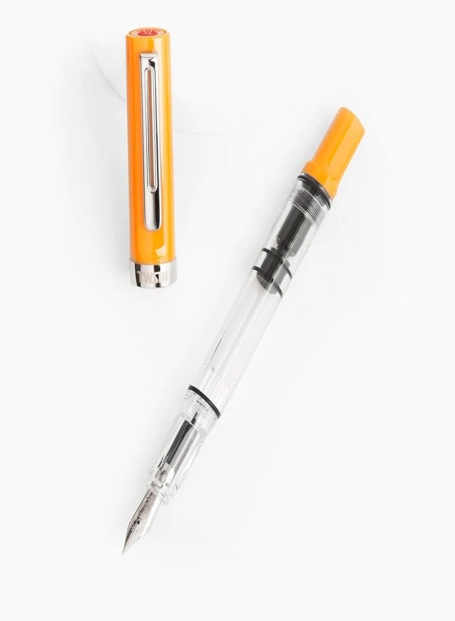 Twsbi قلم حبر TWSBI TWC10032، Eco T، زعفران CT للاستنشاق، سن رفيع F - Image 3