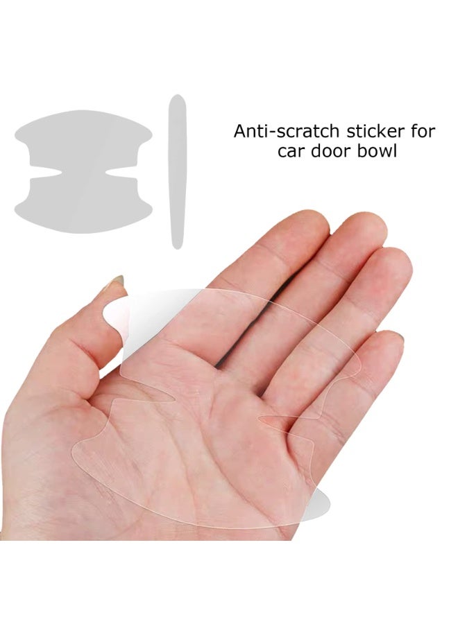 Lyaxm 8Pcs Auto Door Handle Protective Film,  Car Door Handle Sticker,Non-Marking Auto Door Handle Protective Film, Universal Car Scratch Protection Cover Guard, TPU Paint Guard Stickers to Prevent Scratches - Image 5