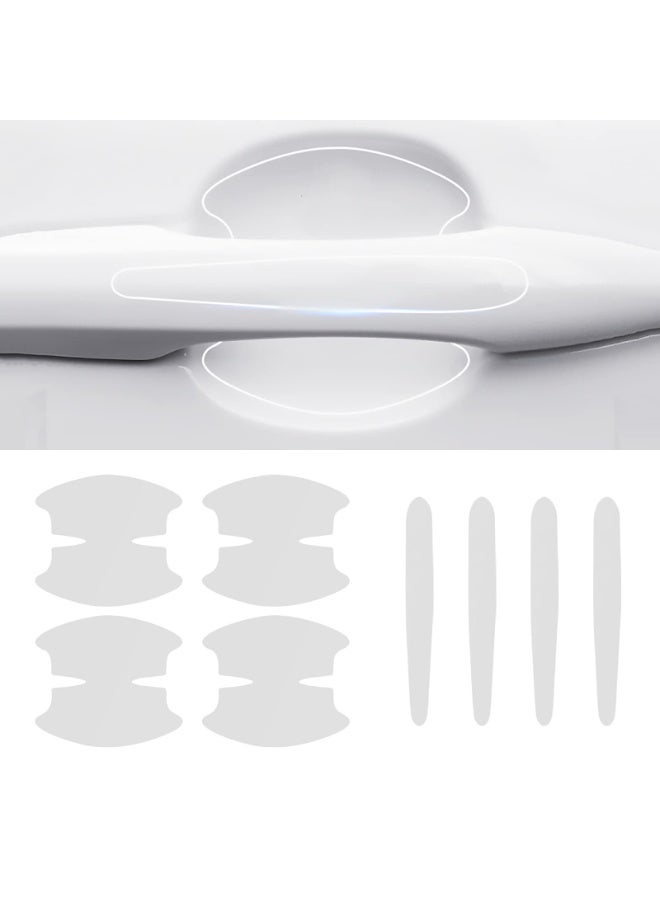 Lyaxm 8Pcs Auto Door Handle Protective Film,  Car Door Handle Sticker,Non-Marking Auto Door Handle Protective Film, Universal Car Scratch Protection Cover Guard, TPU Paint Guard Stickers to Prevent Scratches - Image 1