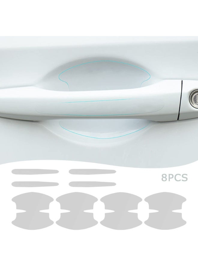 Lyaxm 8Pcs Auto Door Handle Protective Film,  Car Door Handle Sticker,Non-Marking Auto Door Handle Protective Film, Universal Car Scratch Protection Cover Guard, TPU Paint Guard Stickers to Prevent Scratches - Image 4